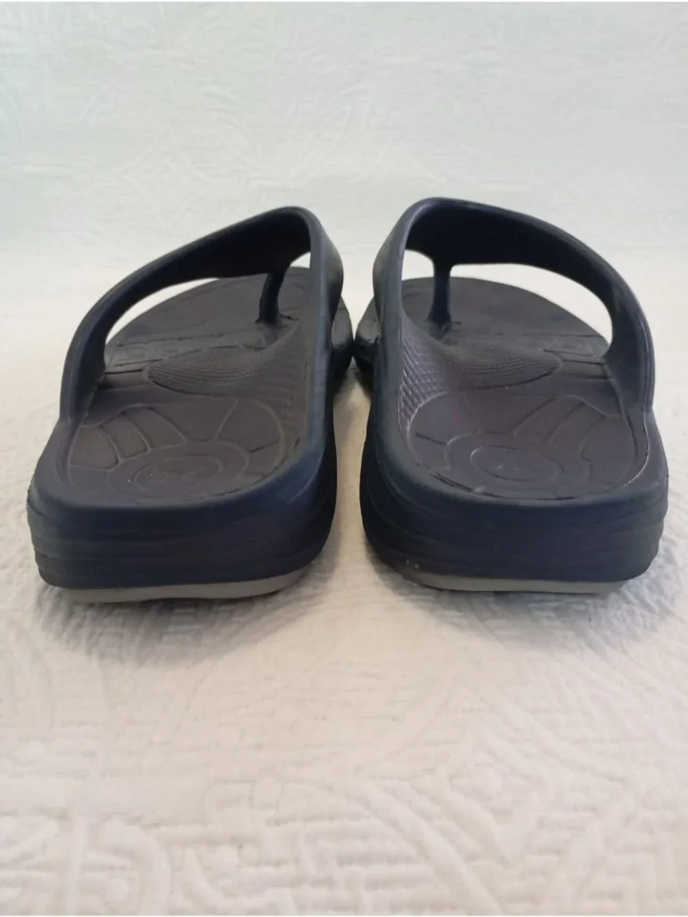 Aetrex Mens Navy Orthotic Sandals Size 10 Comfortable Arch Support Flip-Flops